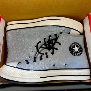Converse Silver Glitter High Tops - New in Box!